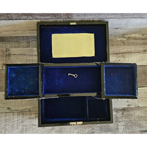 KK Japanese Inlayed Lacquered Jewelry Trinket Music Box Chest Vintage Gift - Picture 7 of 10